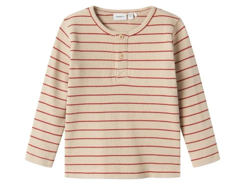 Beige bluse med røde striber fra Name It 13241274 red ochre